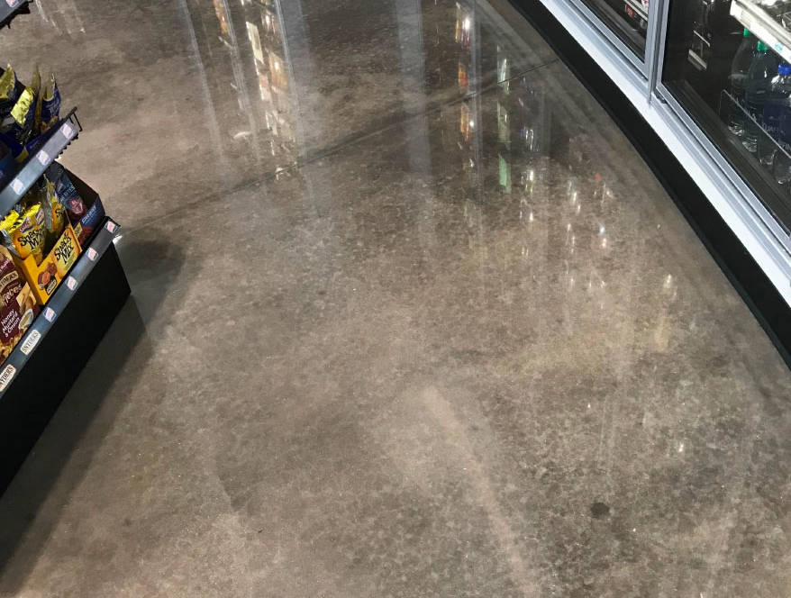 high gloss anti-slip small gas station business with polished concrete flooring